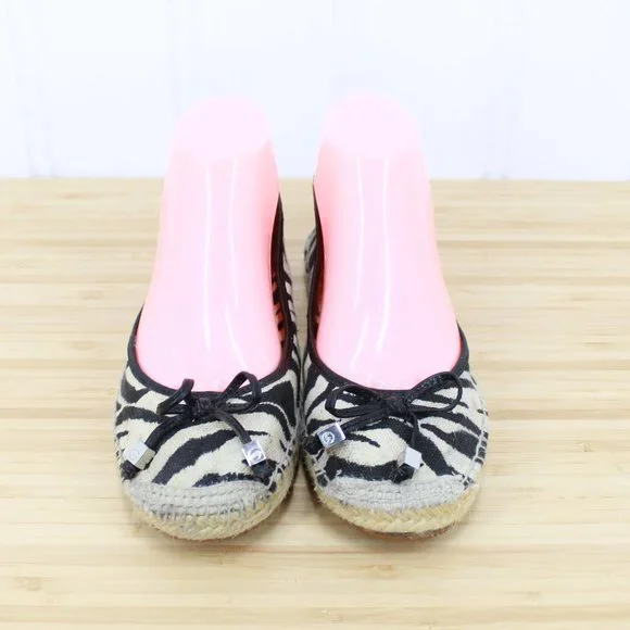 MICHAEL KORS Women's Black Zebra Print Espadrille Ballet Flats Shoes 8 - Picture 5 of 9